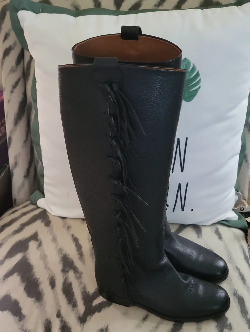 Valentino Garavani Tall Black leather riding boots